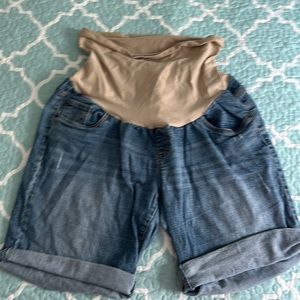 Maternity jean shorts